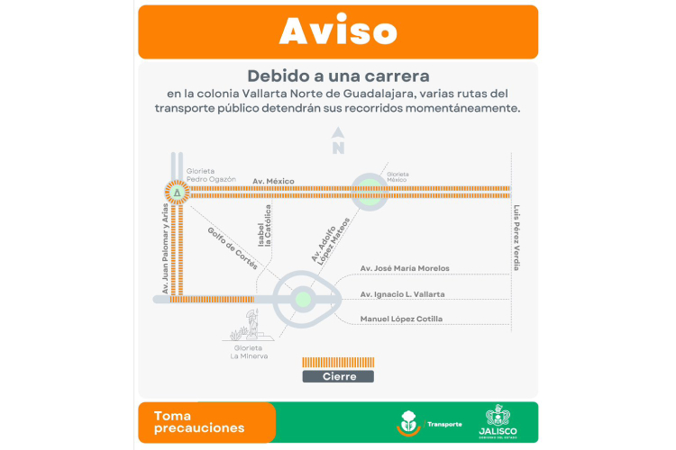 Rutas de camiones pararán sus recorridos este domingo en la ZMG por eventos deportivos